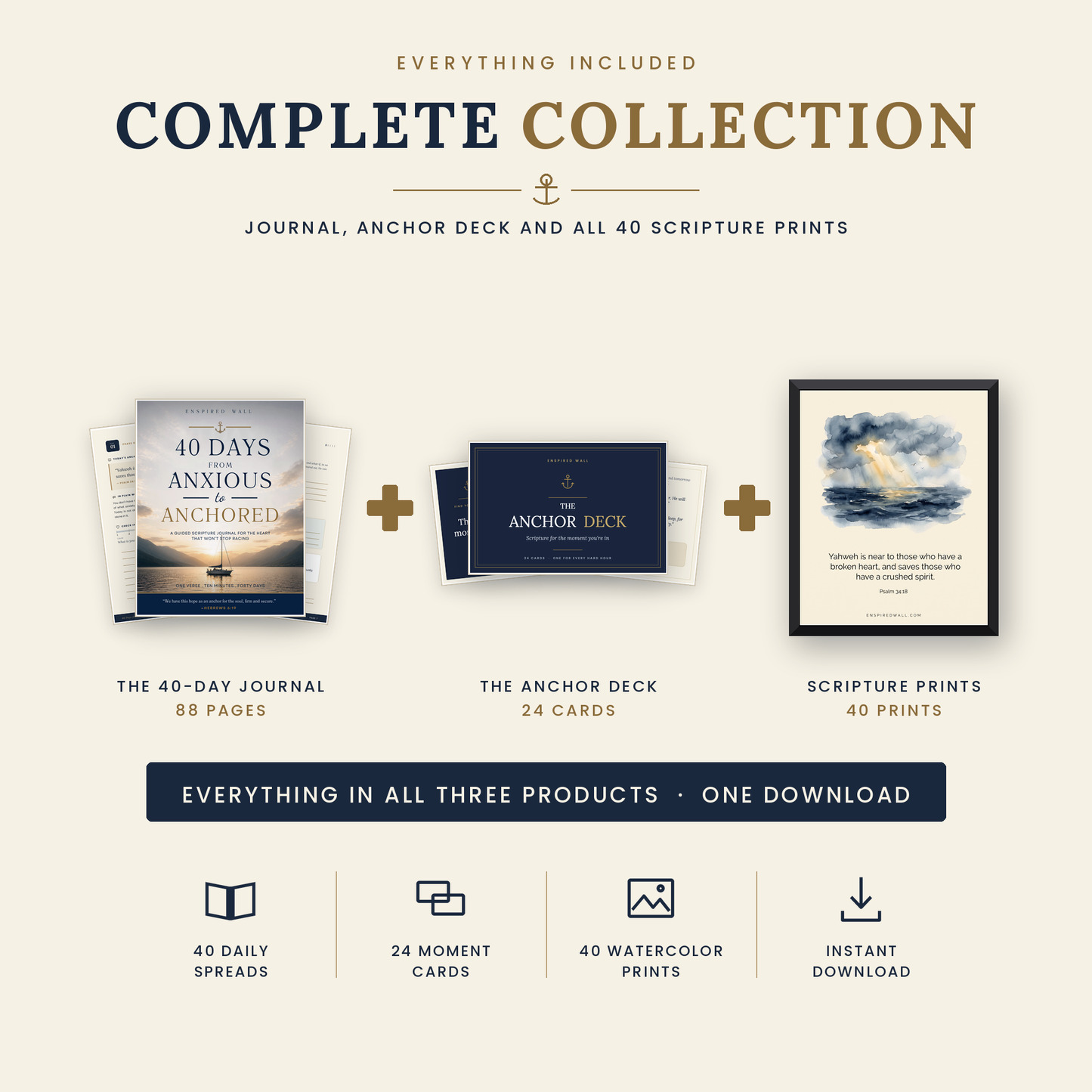 40 Days from Anxious to Anchored — A Guided Scripture Journal for the Heart That Won't Stop Racing (Download & Print)