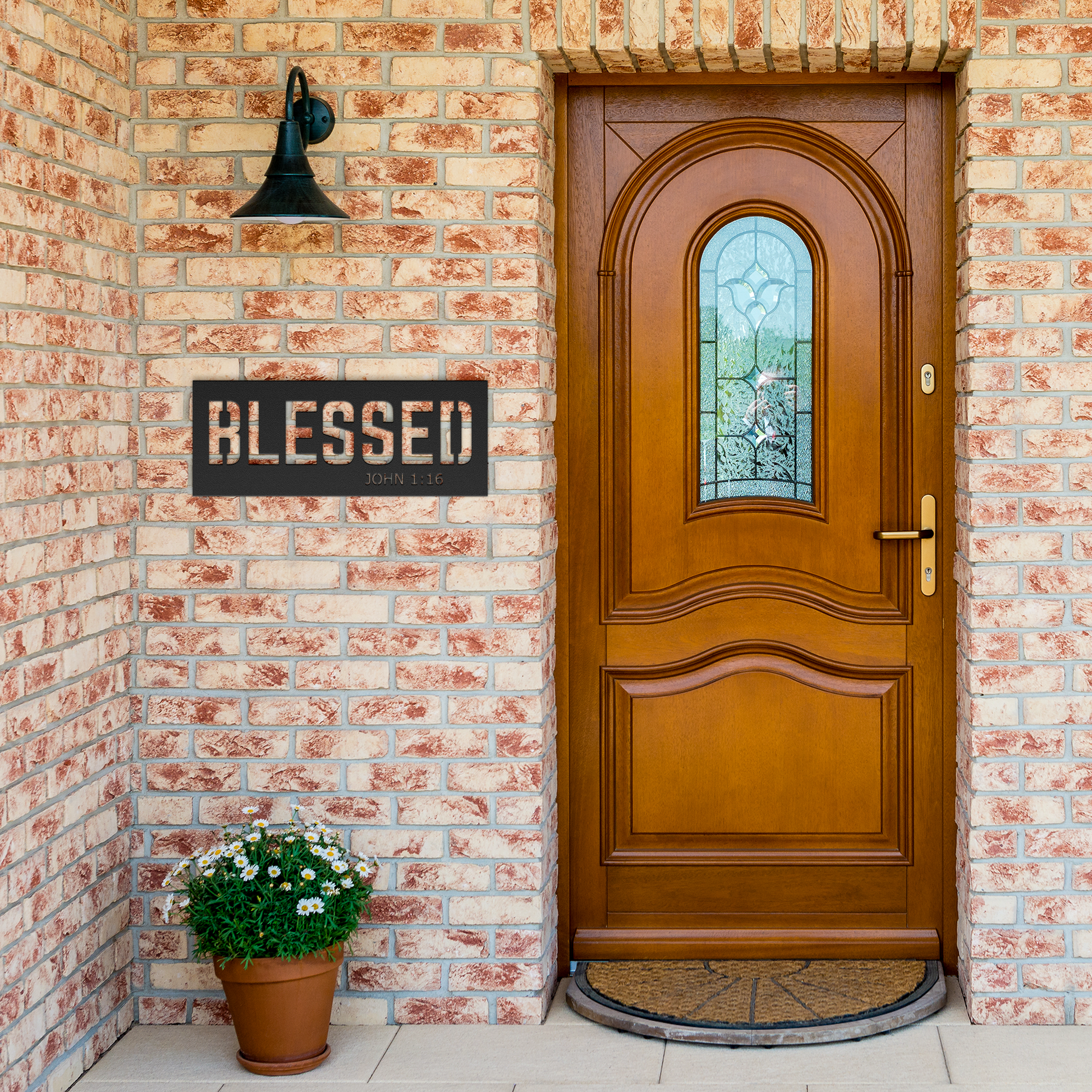 Blessed_Metal_Sign_Wall_Art_Black_Brick_Entrance_Mockup.png