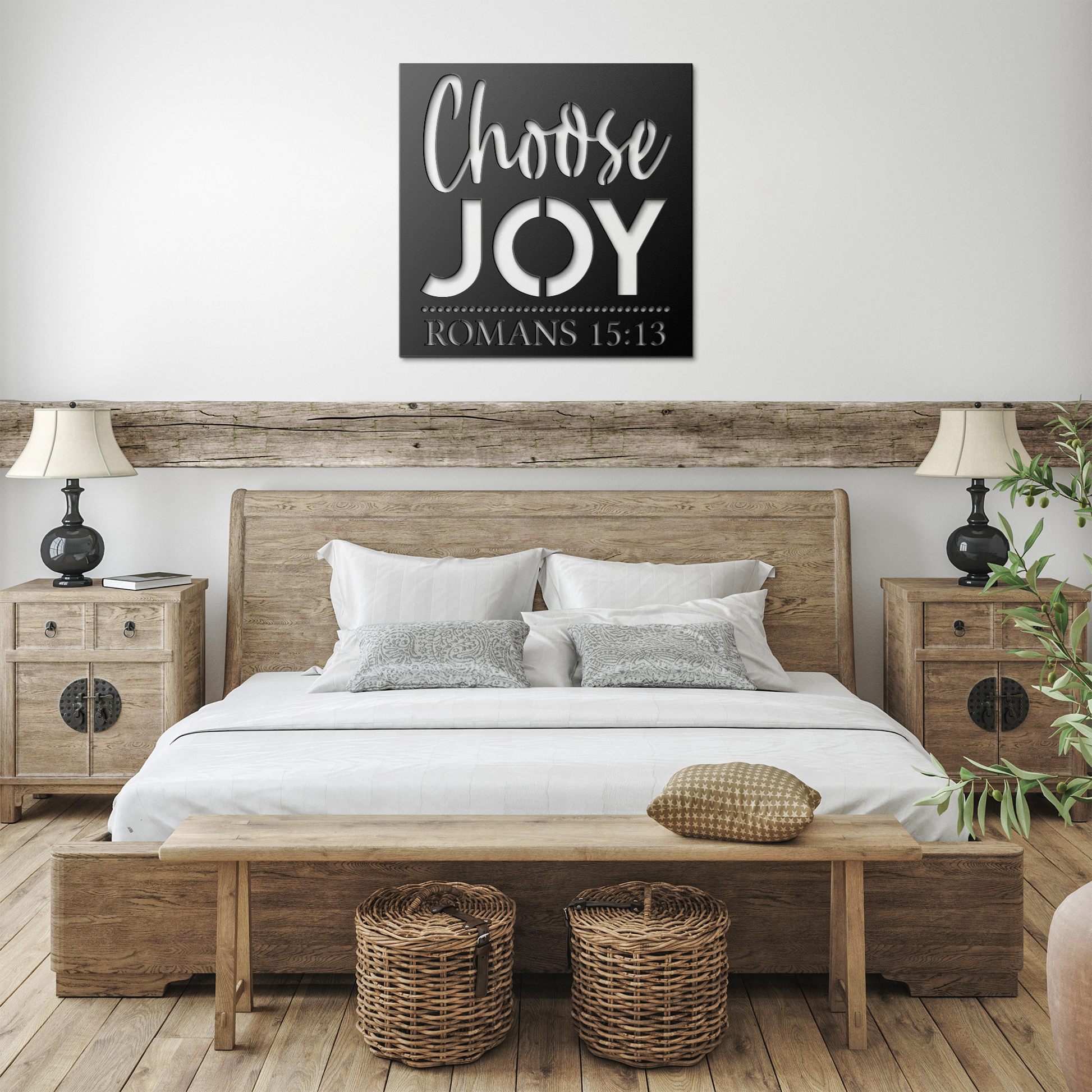 Choose_Joy_Metal_Wall_Art_Black_Farmhouse_Bedroom_Mockup.png