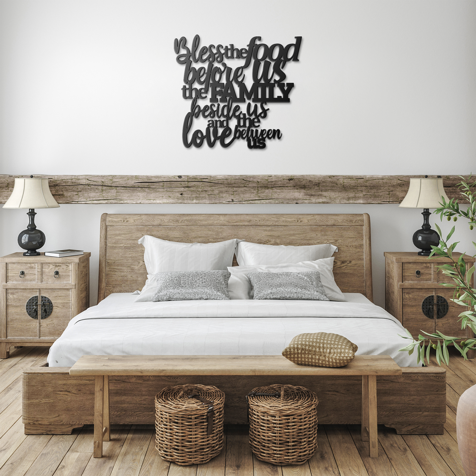 Christian_Metal_Wall_Art_Bless_The_Food_Black_Farmhouse_Bedroom_Mockup.png