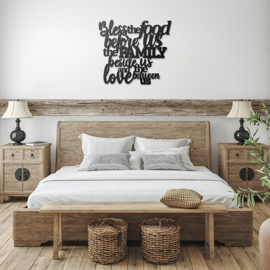 Christian_Metal_Wall_Art_Bless_The_Food_Black_Farmhouse_Bedroom_Mockup.png