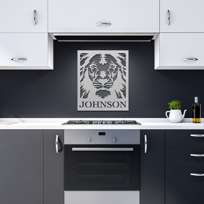 Lion_Welcome_Metal_Sign_Monogram_Silver_Dark_Kitchen_Mockup.png