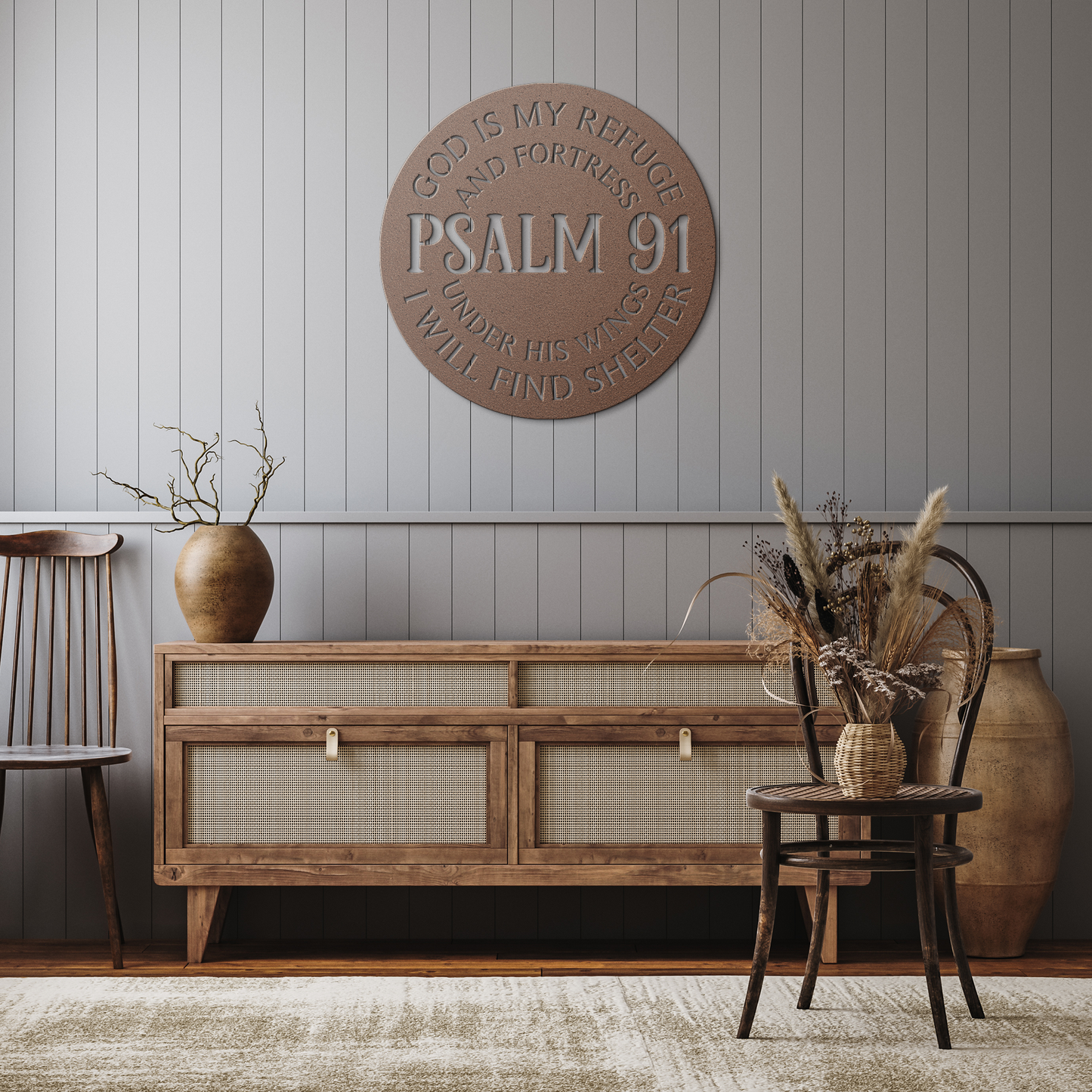 Psalm_91_Metal_Wall_Art_-_God_Is_My_Fort_Copper_Rustic_Hallway_Mockup.png