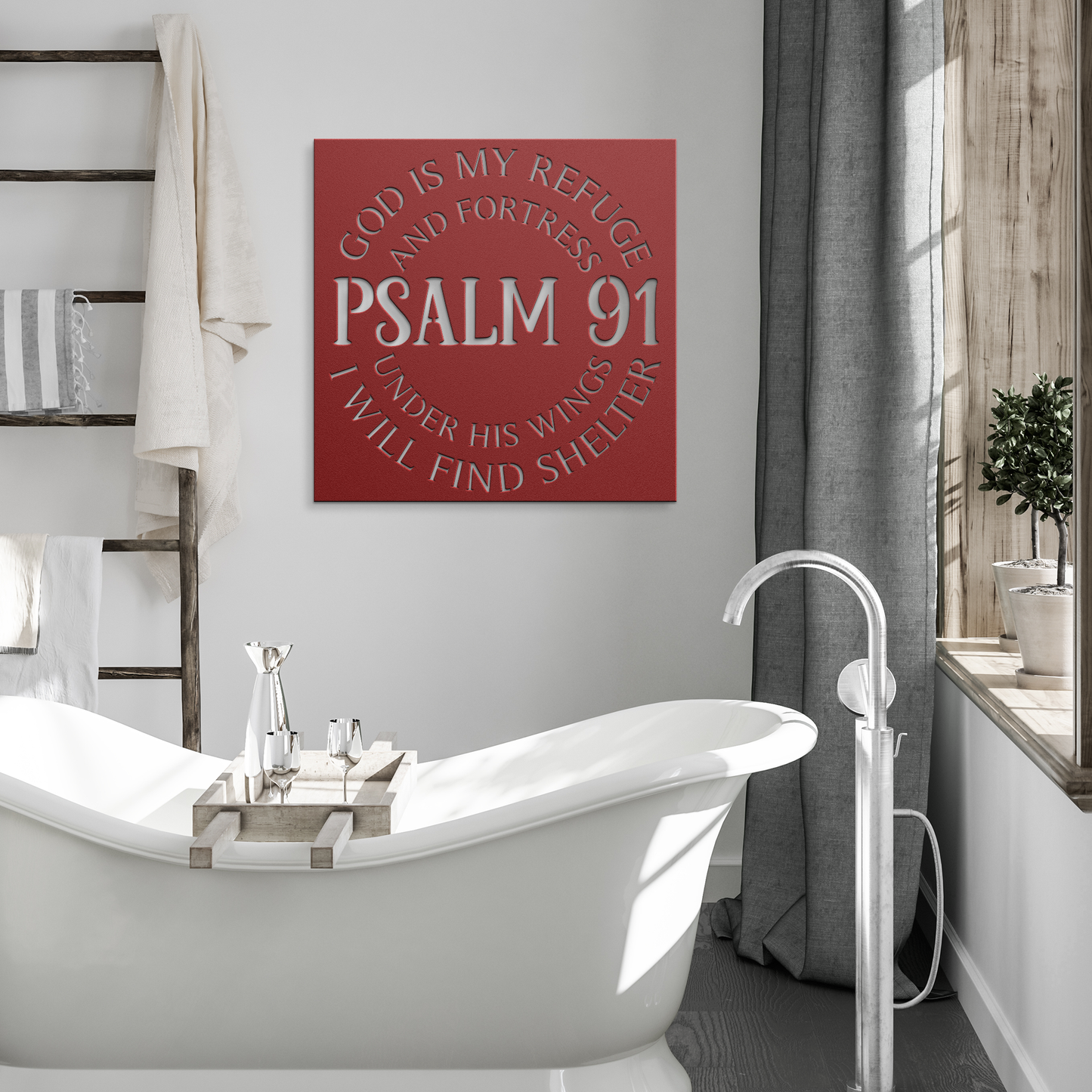 Psalm_91_Metal_Wall_Art_-_God_Is_My_Fort_Red_Modern_Bathroom_Mockup.png