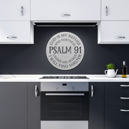 Psalm_91_Metal_Wall_Art_-_God_Is_My_Fort_Silver_Dark_Kitchen_Mockup.png