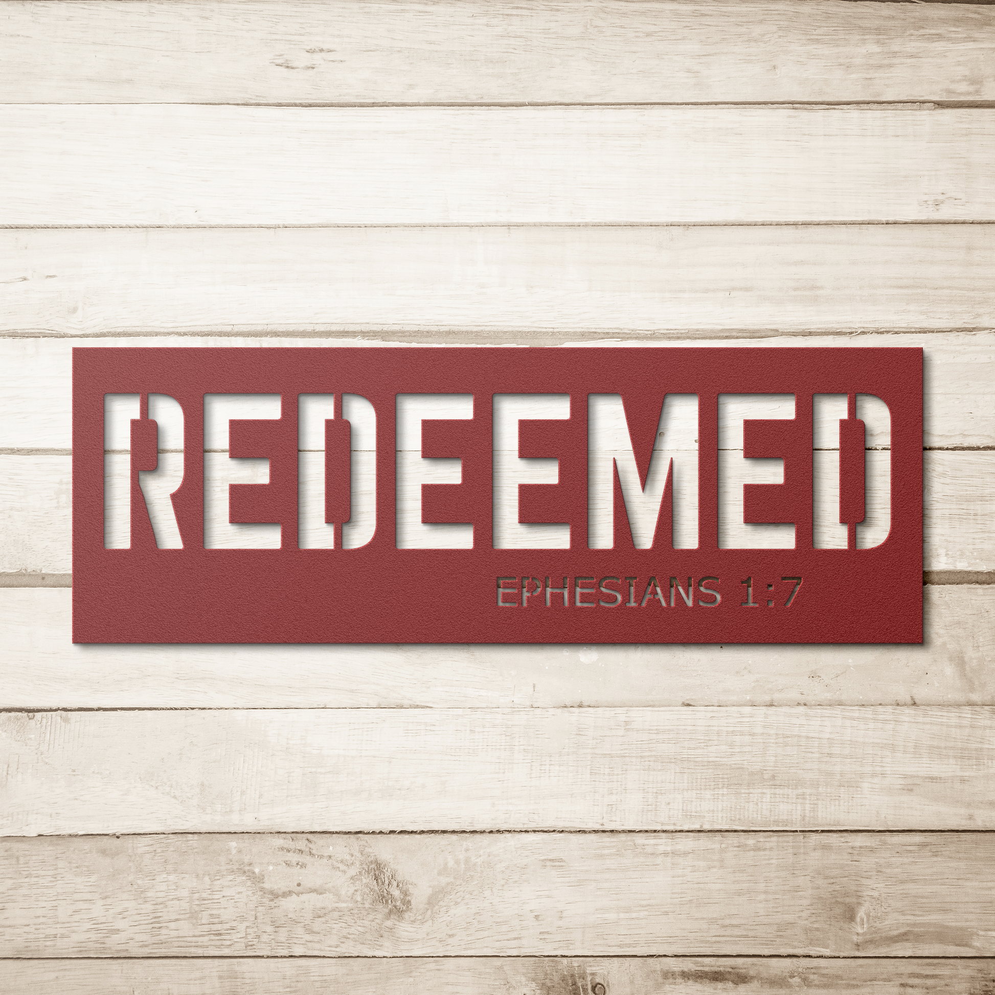 Redeemed_Metal_Wall_Art_-_Ephesians_17_Red_Simple_Wood_BKGD_Mockup.png