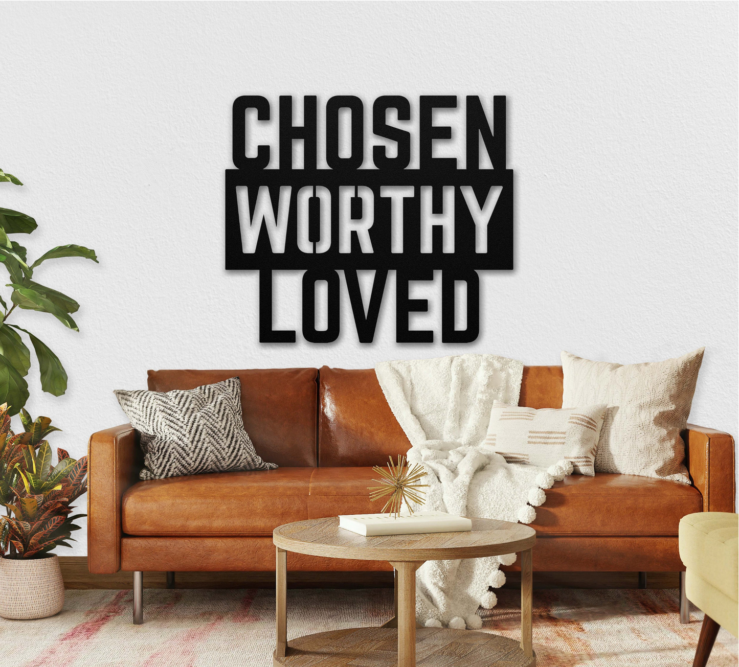 Chosen Worthy Loved Metal Wall Art