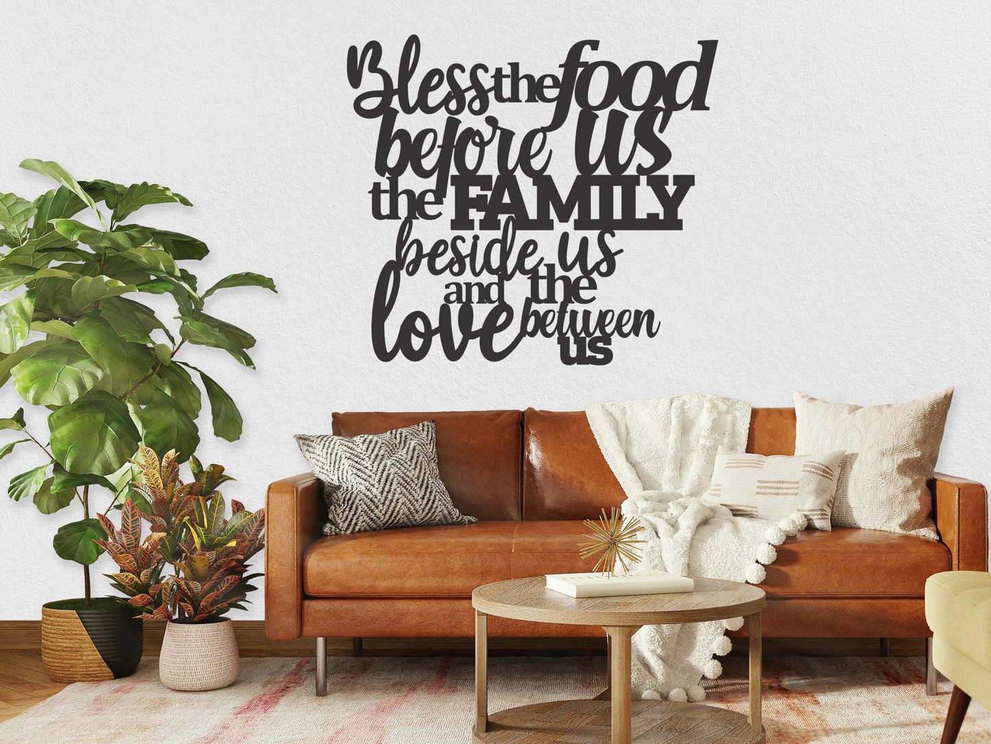 Bless The Food Before Us Metal Sign