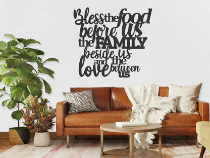 Bless The Food Before Us Metal Sign
