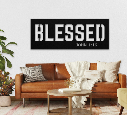 Blessed Metal Sign Wall Art