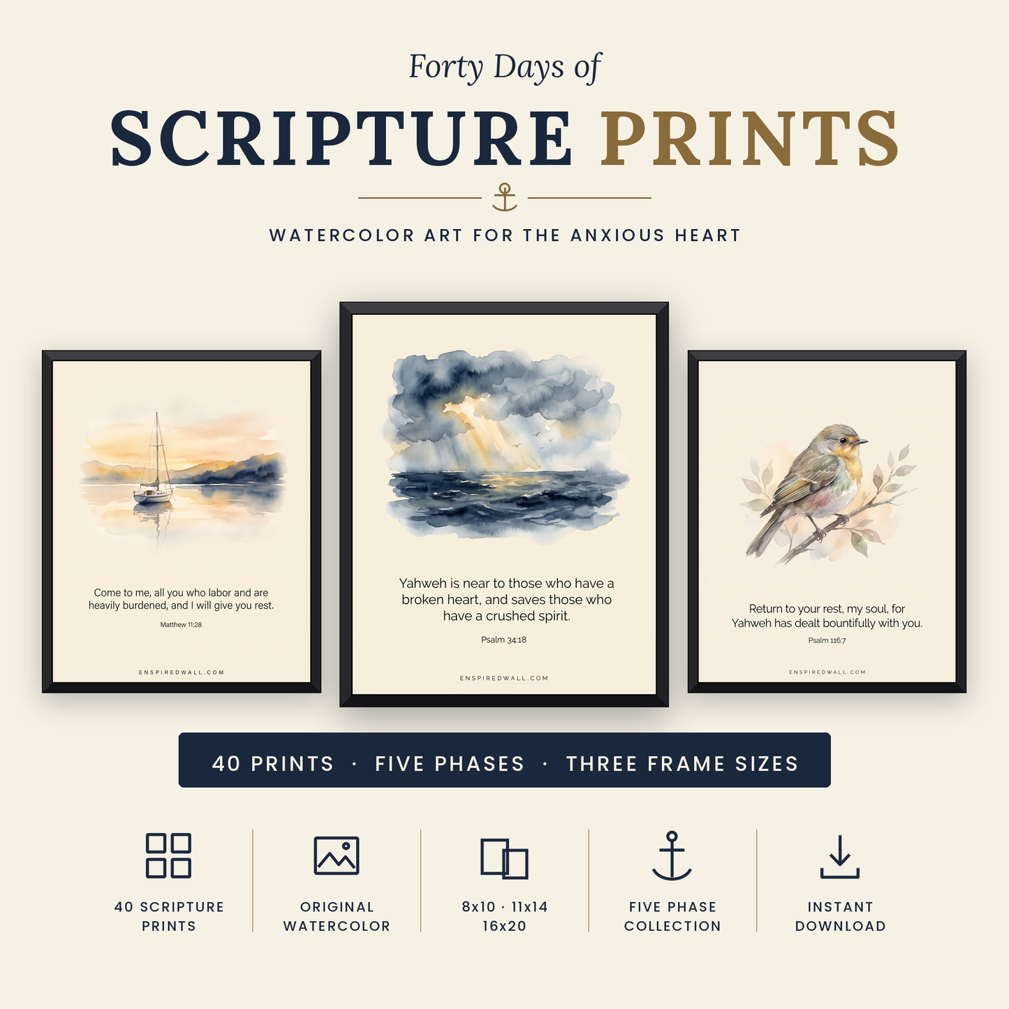 40 Days from Anxious to Anchored — A Guided Scripture Journal for the Heart That Won't Stop Racing (Download & Print)