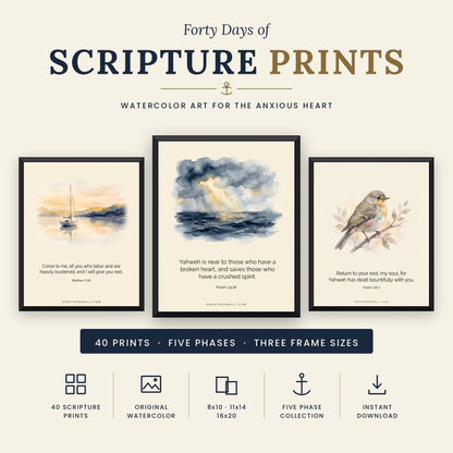 40 Days from Anxious to Anchored — A Guided Scripture Journal for the Heart That Won't Stop Racing (Download & Print)