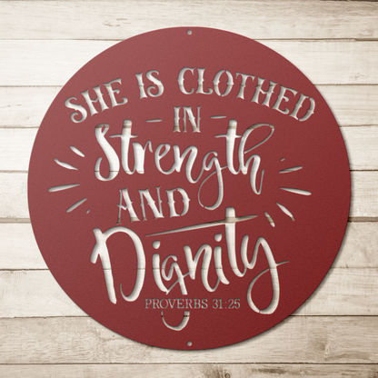She_Is_Clothed_In_Strength_-_Proverbs_31_Red_Simple_Wood_BKGD_Mockup.png