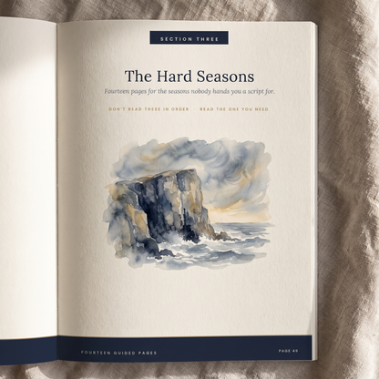The Hard Seasons section divider with watercolor sea cliff illustration